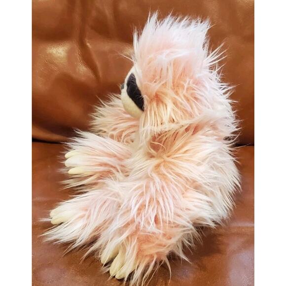14 Inch Aurora Purely Luxe Fuzzy Pink Sloth Stuffed Animal Plush Toy With Claws - Picture 2 of 12